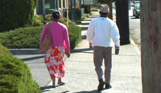 Bhutanese couple on street