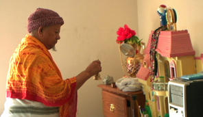 Bhutanese man praying Bhutanese man praying