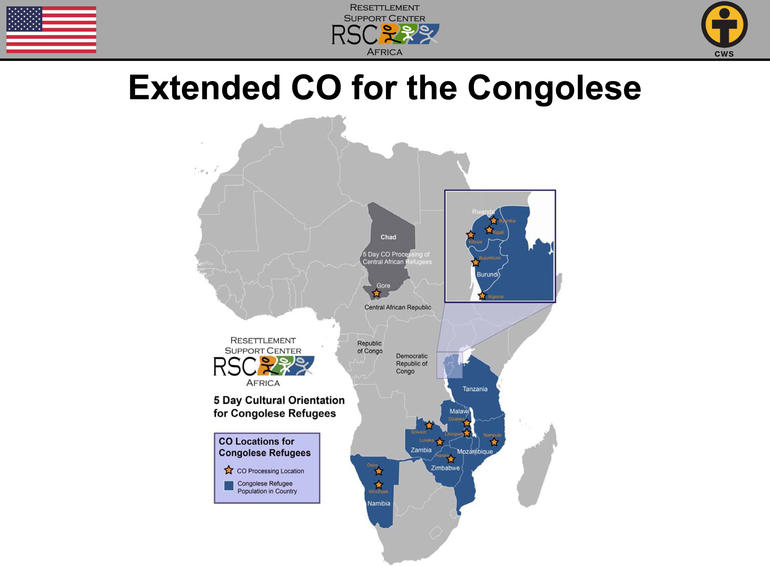 RSC Africa map of extended CO for Congolese refugees