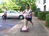 Bhutanese girl on a scooter