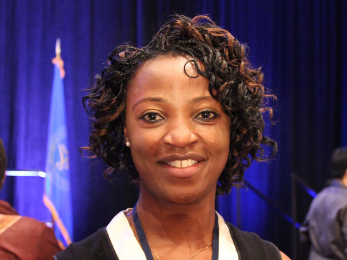 Congolese woman at a conference