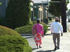 Bhutanese couple walking down the street