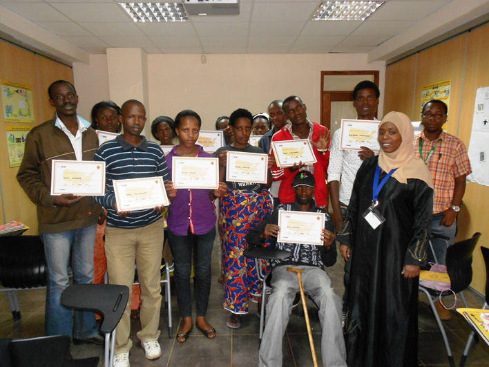 Congolese class in Nairobi holding CO certificates