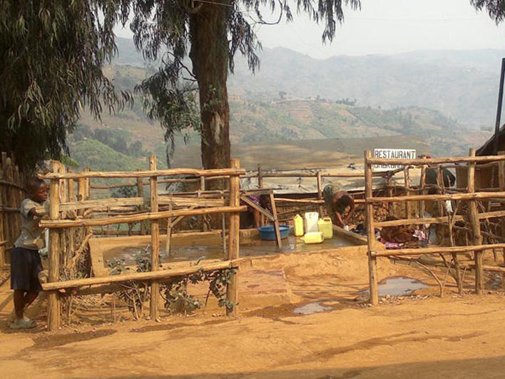 Water collection point in Kiziba Refugee Camp in Rwanda