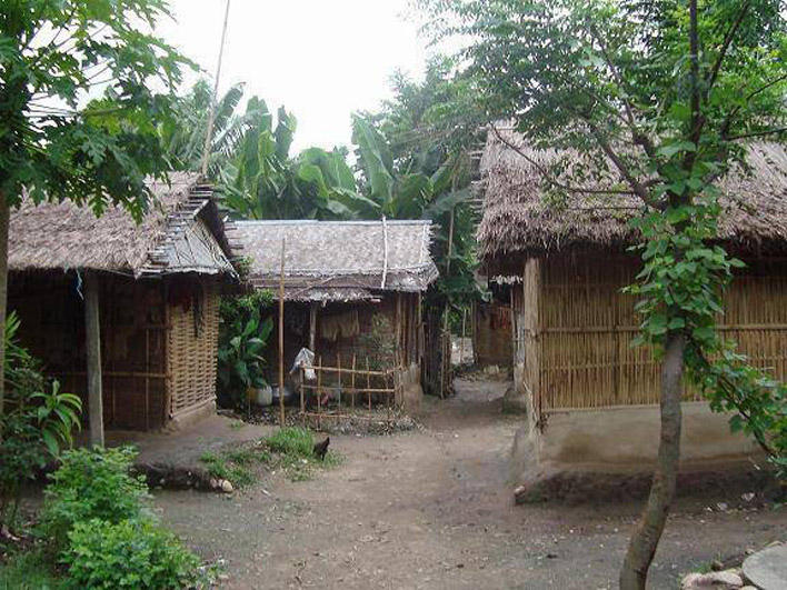 Houses in refugee camp