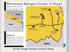 Map of Bhutanese refugee camps in eastern Nepal